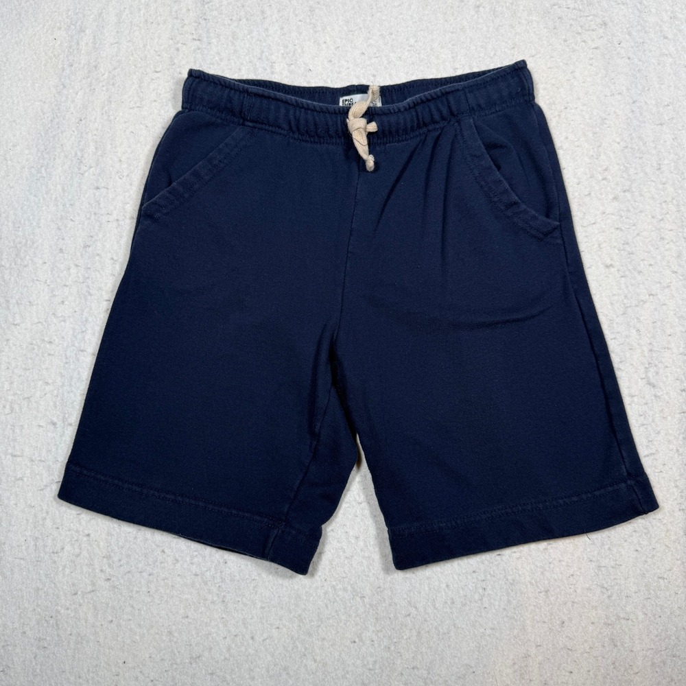 Epic Threads Boys Navy Blue Knit Drawstring Shorts Size Large L Pockets
